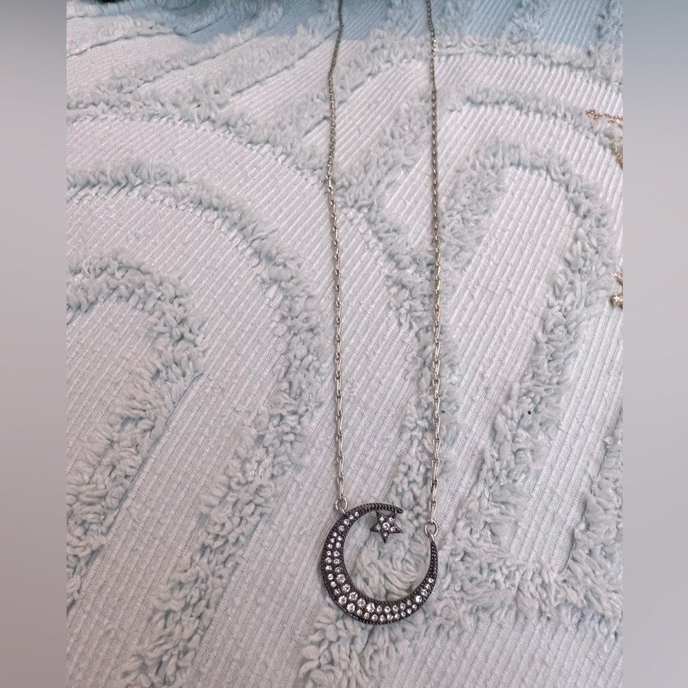Stella & Dot Crescent Necklace- Gold and Gunmetal